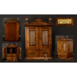 Fine Quality Oak Officers Safe/Cigar Chest Cabinet Army and Navy Stores Maker Ivory Trade Label to