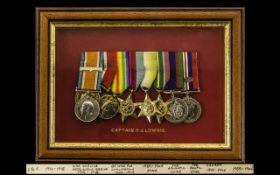 World War I and World War II Collection of Military Medals Mounted and Framed Awarded to Captain D.