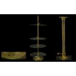 Rare Victorian Brass and Plate Glass Collectors Adjustable Four Tier Shop Window Display Stand of