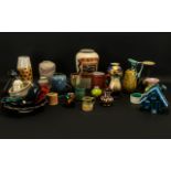 Collection of Vintage Pottery Items to include vases, jugs, Poole pottery dolphin, pots, plates,