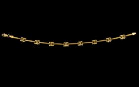 14ct Gold Attractive and Fancy Ladies Bracelet - in as new condition. Marked 585 - 14ct. 4.8 gram.