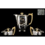 Art Deco Period Superb Quality - Sterling Silver Water Jug with Bakelite Handle and Finial