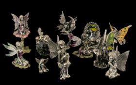 Collection of Metal Fairy Figures comprising twelve metal fairy figures including a fairy sitting