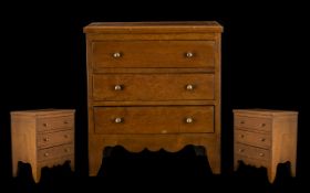 Miniature Apprentice Mahogany Georgian Style Chest of Drawers, with a string inlaid top,