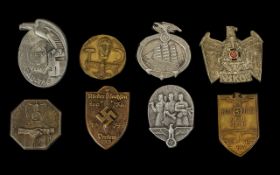 Collection Of WW2 German Badges To Include A German National Socialist War Victims Care