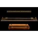 Antique Lacquered Bronze Marine Sliding Chart Ruler by Thornton Limited of Manchester,