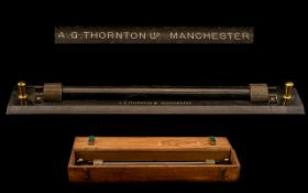 Antique Lacquered Bronze Marine Sliding Chart Ruler by Thornton Limited of Manchester,