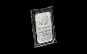 One troy Ounce Of Pure Silver Bar. Silver bar of 999 pure silver, please see accompanying image.