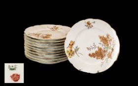 Collection of Vintage Haviland Plates by Limoges of France 12 (Twelve) in total fluted edged plates,