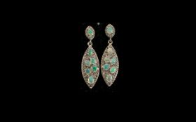 Opal Pair of Drop Earrings,