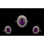 18ct Gold Attractive Amethysts and Diamo