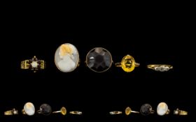 Collection of Five 9ct Gold Stone Set La