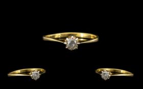 18ct Gold Single Stone Diamond Set Ring