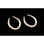 Pair Of Solid Silver Horse Shoes. Good l