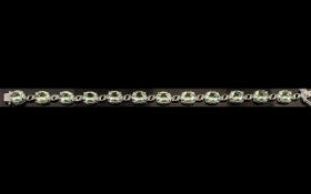Green Amethyst Tennis Bracelet, 12 oval