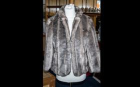 Ladies Faux Fur Jacket hip length, hook