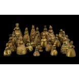 Small Collection of Brass Bells in shape of ladies, milk maids, etc. 26 in total.