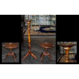 A Victorian Style Turned Mahogany Torschere / Candle stand - raised on tripod base with short