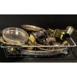 Collection of Metal Ware to include two plated trays, metal fruit bowl, plated dish,