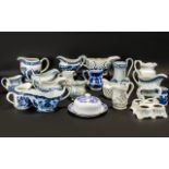 Collection of Blue & White China to include assorted jugs, bowls, gravy boats,