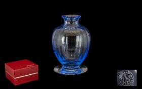 Baccarat - France Mellow Blue / Clear Glass Vase - Comes with Baccarat Display Box - Please Confirm