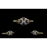 Antique Period Superb Quality 18ct Gold Sapphire and Diamond Set Dress Ring hallmark Birmingham