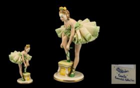 Irish Dresden - Porcelain Hand Painted Lace Figurine ' Emerald Collection ' Giselle,