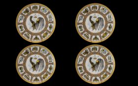 Two Pairs of Goebel Traditions Plates with acid gold border. Please see images.