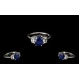 Sapphire Solitaire Style Ring, a rich blue sapphire of 3.