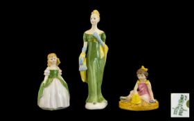 Three Royal Doulton Figures comprising: 'On The Beach' from the Child Study Series No.