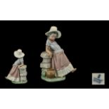 Lladro Figure Model 5158 Negrita " A Steppin's Time ". Issued 1982 - 1998. Height 8.