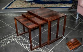 Ame Hovmand Olsen Danish Designer Rosewood Nest of Three Tables of elegant simple design.