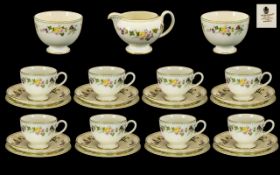 Wedgwood 'Mirabelle' Tea Service comprising Milk Jug, two Sugar Bowls, 8 Tea Cups, 8 Saucers,