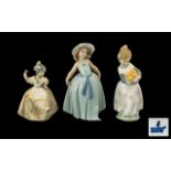 Lladro Porcelain Figures ( 3 ) In Total. Comprises 1/ ' Teresita ' Model No 5375.