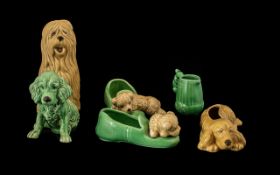 Collection of Vintage Art Deco Sylvac Figures including a Sheepdog, Spaniel,