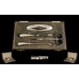 1930s Silver 4 Piece Manicure Set in Original Box. All pieces are in excellent condition.