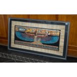 Large Egyptian Colourful Painting on Papyrus Paper,