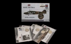 Aircraft, Coin and stamp interest. A collection of five different coin and stamp numismatic covers