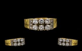 18ct Gold Attractive Diamond Set Dress Ring marked 18ct to interior of shank.