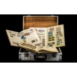 Aluminum Briefcase Containing Large Quantity of Stamps - mostly in albums full of stamps and
