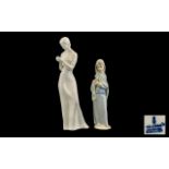 Lladro Porcelain Figurine ' Girl with Galla Lilies ' Model No 4650. Issued 1969 - 1998.