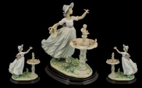 Lladro - Excellent Quality Porcelain Figurine on Wooden Display Base ' Spring Joy ' Model No 6106.