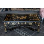 Chinese Style Black Lacquered Coffee/Occasional Table.