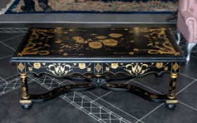 Chinese Style Black Lacquered Coffee/Occasional Table.