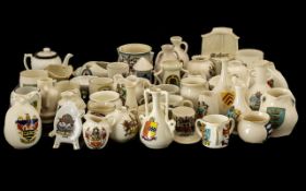 Collection of Crested Souvenir Pieces, 48 in total, from various towns and cities.