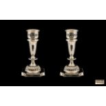 Contemporary Very Fine Pair of Sterling Silver Candlesticks with Excellent Design and Form - Please
