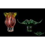 Murano Glass Vase. Large and impressive 1960s glass vase, stands at 8.
