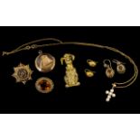 A Small Collection of Antique Period of 9ct Gold Jewellery ( 7 ) Pieces.