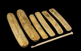 Whalebone Set of 6 Antique 18th/19th Century Child's Corset/Stay/Basques.