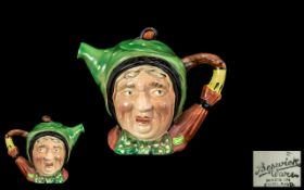 Beswick Ware Teapot modelled as an Old Lady Character wearing a hat, model number 691.